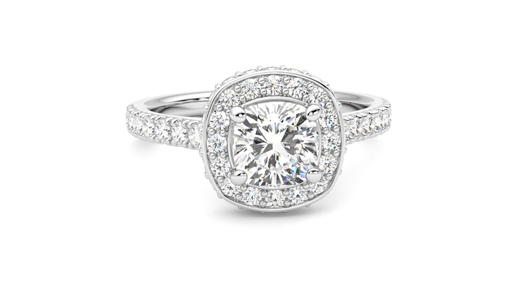 Taylor & Hart Elixir Cushion Engagement Ring 360 degree image 2