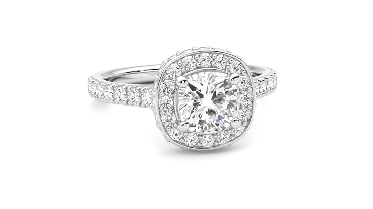 Taylor & Hart Elixir Cushion Engagement Ring 360 degree image 3