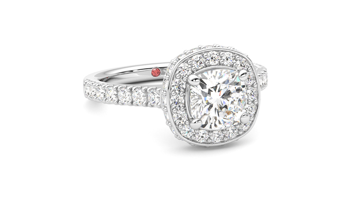 Taylor & Hart Elixir Cushion Engagement Ring 360 degree image 4