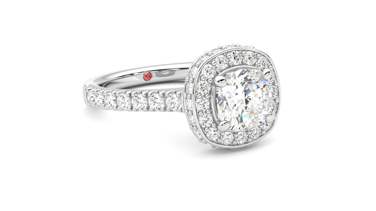 Taylor & Hart Elixir Cushion Engagement Ring 360 degree image 5