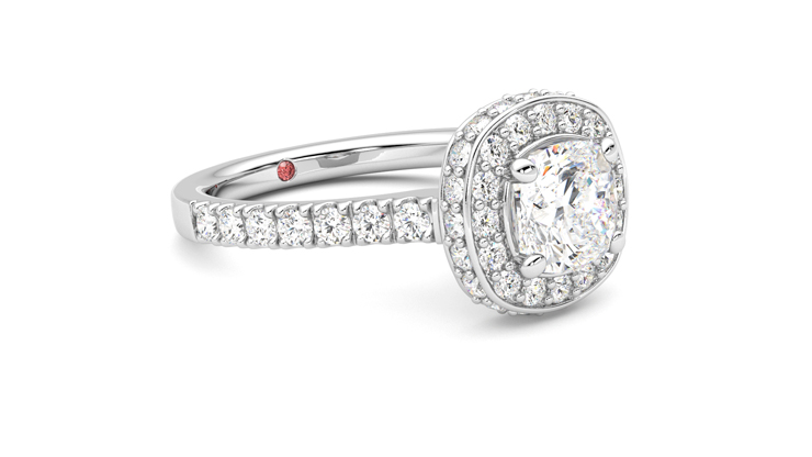Taylor & Hart Elixir Cushion Engagement Ring 360 degree image 6