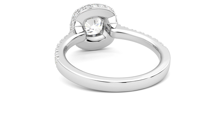 Taylor & Hart Elixir Cushion Engagement Ring 360 degree image 16