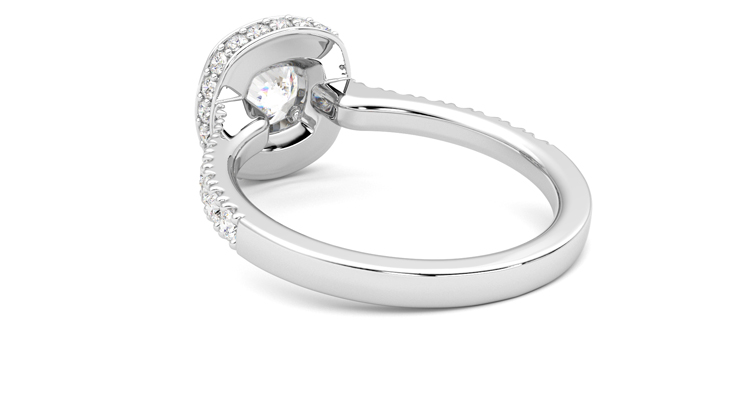 Taylor & Hart Elixir Cushion Engagement Ring 360 degree image 17