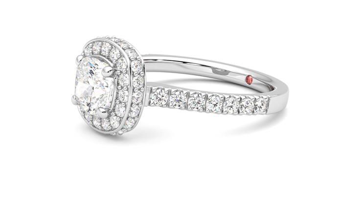 Taylor & Hart Elixir Cushion Engagement Ring 360 degree image 23