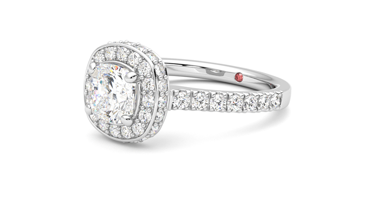 Taylor & Hart Elixir Cushion Engagement Ring 360 degree image 24