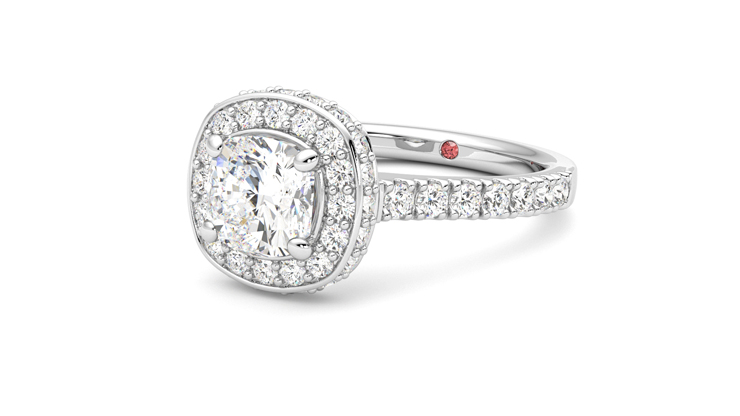 Taylor & Hart Elixir Cushion Engagement Ring 360 degree image 25