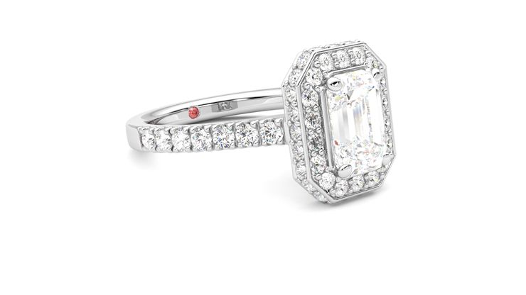 Taylor & Hart Elixir Emerald Engagement Ring 360 degree image 6