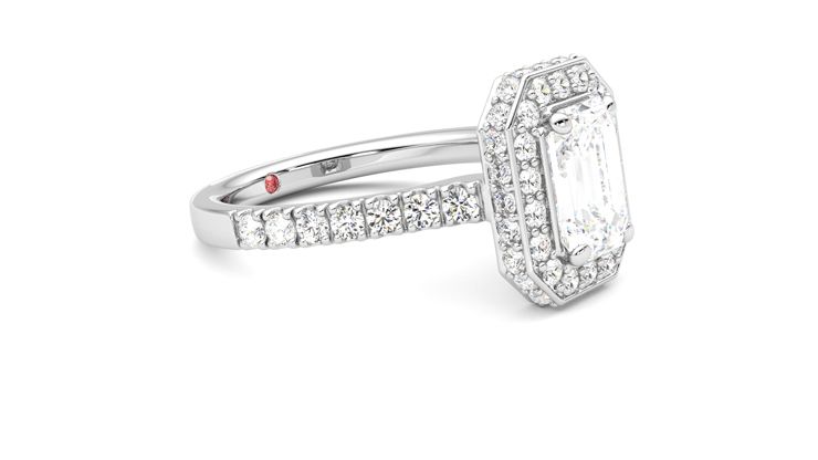 Taylor & Hart Elixir Emerald Engagement Ring 360 degree image 7