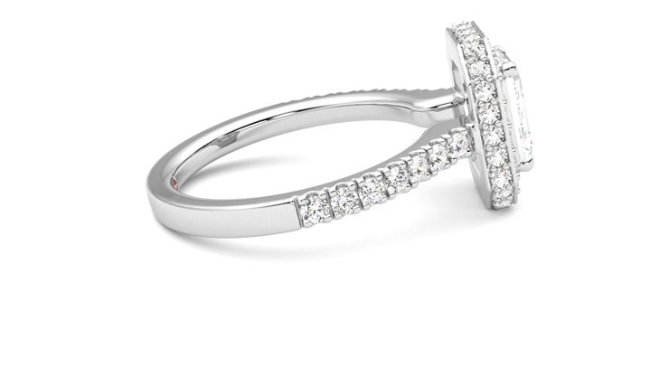 Taylor & Hart Elixir Emerald Engagement Ring 360 degree image 10