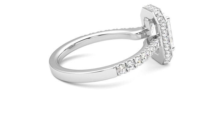 Taylor & Hart Elixir Emerald Engagement Ring 360 degree image 11