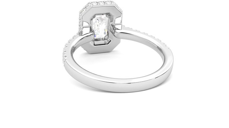 Taylor & Hart Elixir Emerald Engagement Ring 360 degree image 16