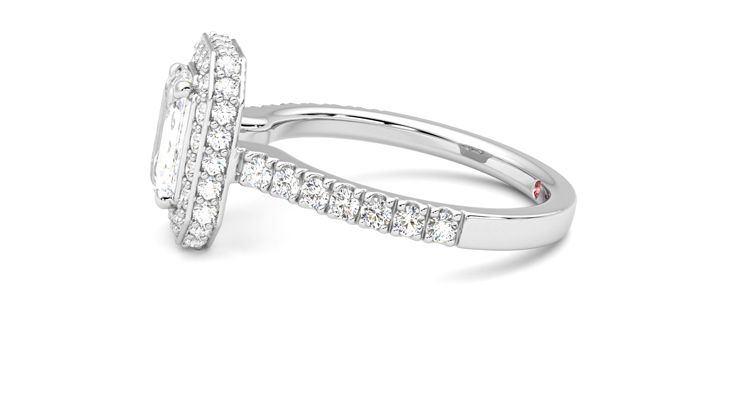 Taylor & Hart Elixir Emerald Engagement Ring 360 degree image 21