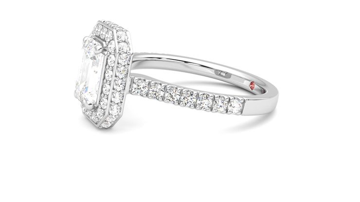 Taylor & Hart Elixir Emerald Engagement Ring 360 degree image 22