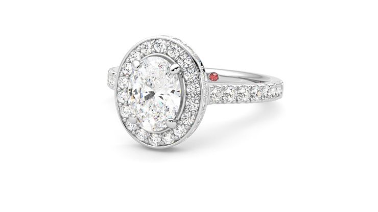Taylor & Hart Elixir Oval Engagement Ring 360 degree image 26