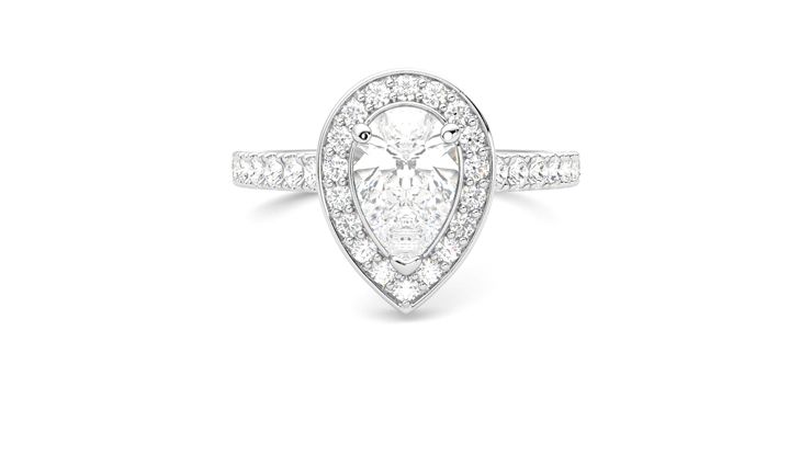 Taylor & Hart Elixir Pear Engagement Ring 360 degree image 0