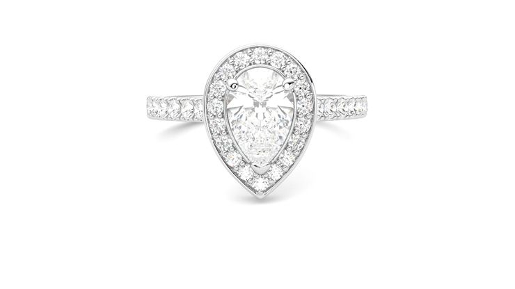 Taylor & Hart Elixir Pear Engagement Ring 360 degree image 1