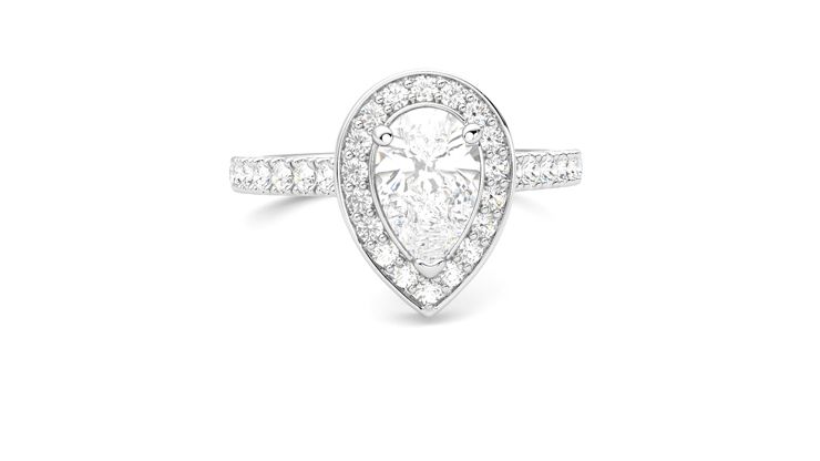 Taylor & Hart Elixir Pear Engagement Ring 360 degree image 2