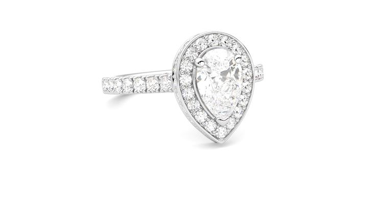 Taylor & Hart Elixir Pear Engagement Ring 360 degree image 4