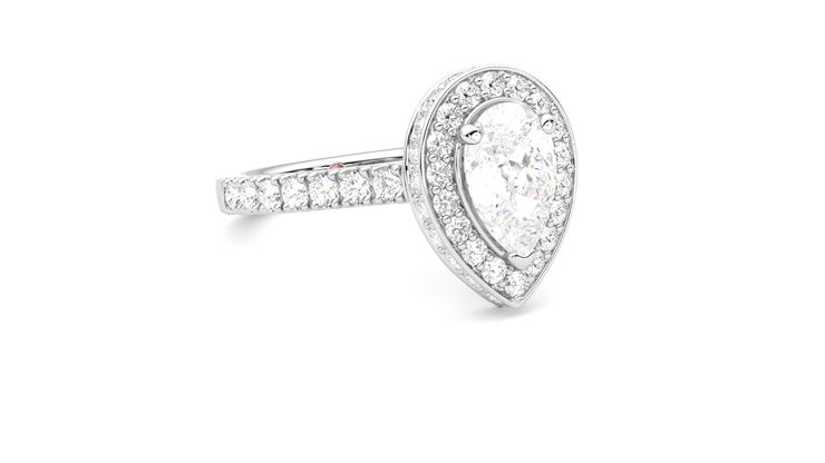 Taylor & Hart Elixir Pear Engagement Ring 360 degree image 5