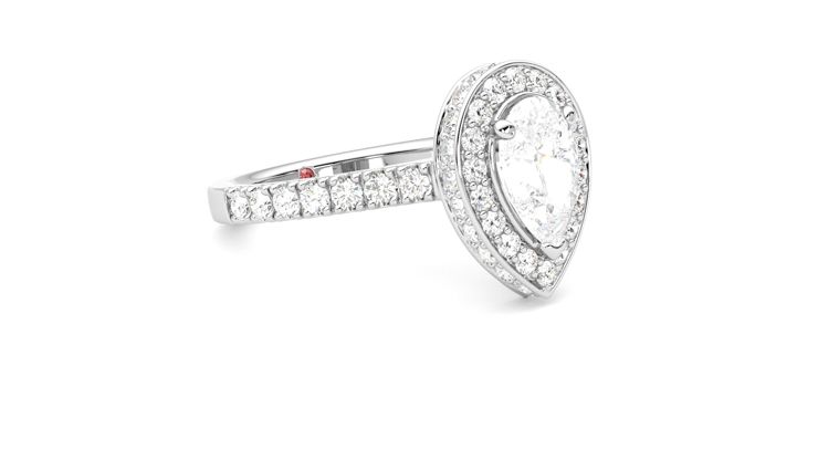 Taylor & Hart Elixir Pear Engagement Ring 360 degree image 6