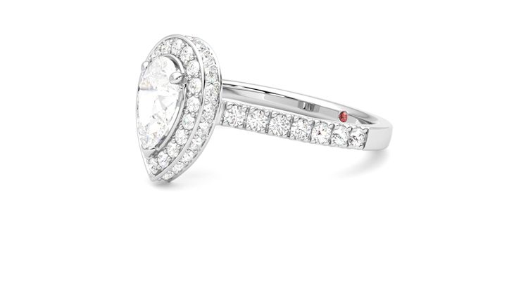 Taylor & Hart Elixir Pear Engagement Ring 360 degree image 23