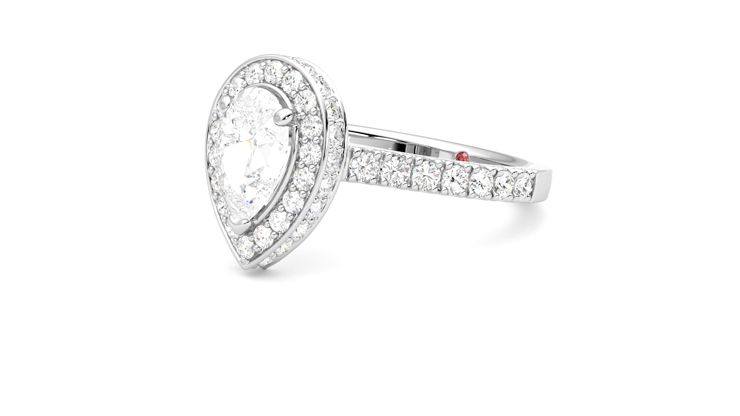 Taylor & Hart Elixir Pear Engagement Ring 360 degree image 24