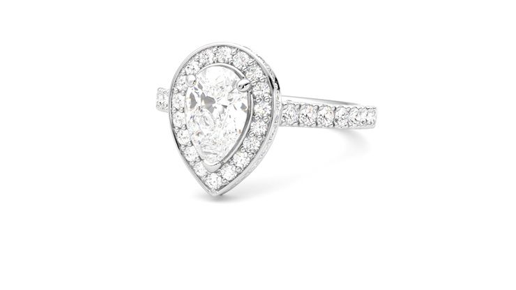 Taylor & Hart Elixir Pear Engagement Ring 360 degree image 26