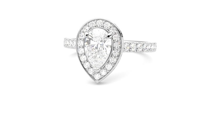 Taylor & Hart Elixir Pear Engagement Ring 360 degree image 27