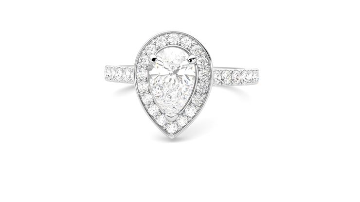 Taylor & Hart Elixir Pear Engagement Ring 360 degree image 28