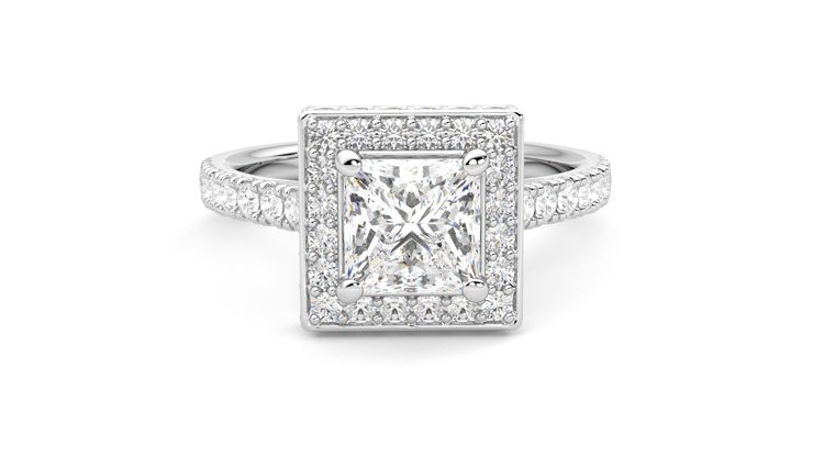 Taylor & Hart Elixir Princess Engagement Ring 360 degree image 1