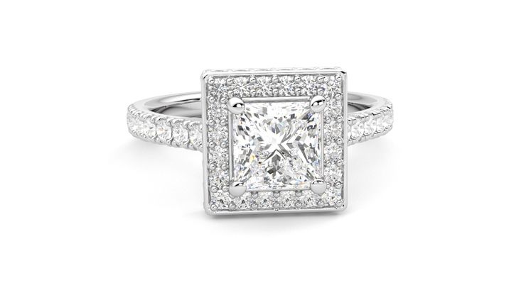 Taylor & Hart Elixir Princess Engagement Ring 360 degree image 2