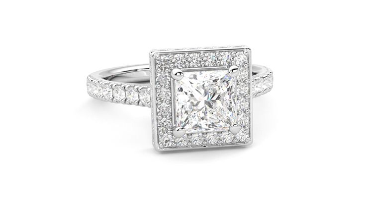 Taylor & Hart Elixir Princess Engagement Ring 360 degree image 3
