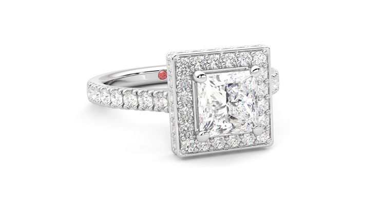 Taylor & Hart Elixir Princess Engagement Ring 360 degree image 4