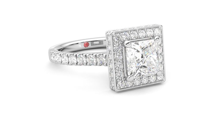 Taylor & Hart Elixir Princess Engagement Ring 360 degree image 5