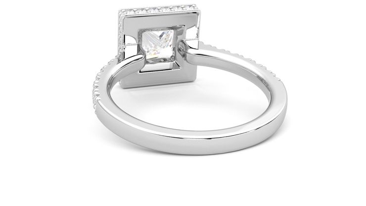Taylor & Hart Elixir Princess Engagement Ring 360 degree image 16