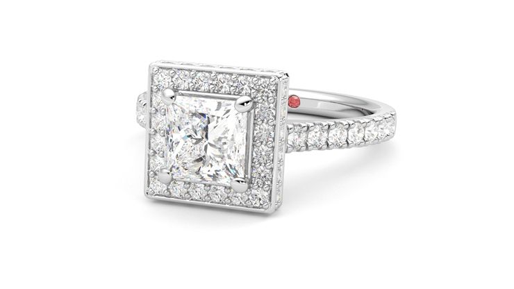 Taylor & Hart Elixir Princess Engagement Ring 360 degree image 26