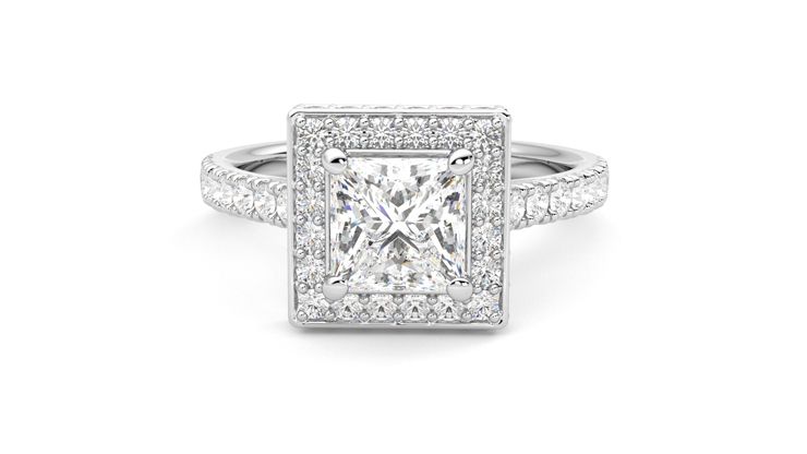 Taylor & Hart Elixir Princess Engagement Ring 360 degree image 29