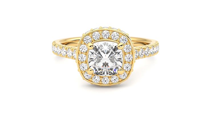 Taylor & Hart Elixir Cushion Engagement Ring 360 degree image 0