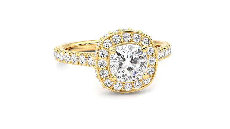 Taylor & Hart Elixir Cushion Engagement Ring 360 degree image 3
