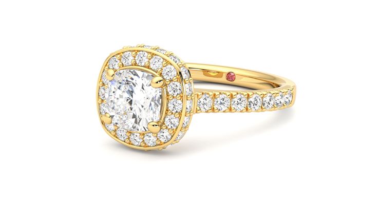 Taylor & Hart Elixir Cushion Engagement Ring 360 degree image 25