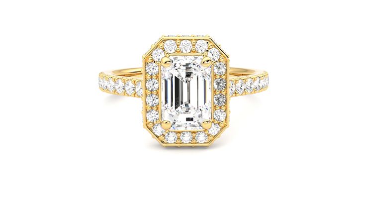 Taylor & Hart Elixir Emerald Engagement Ring 360 degree image 1