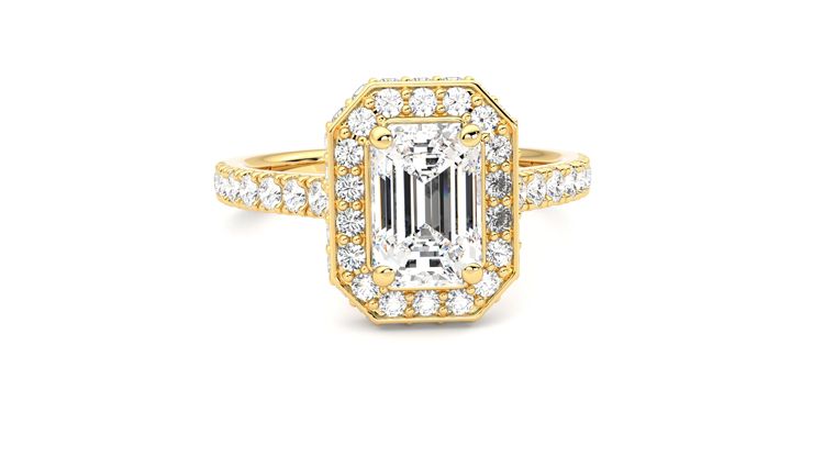 Taylor & Hart Elixir Emerald Engagement Ring 360 degree image 2