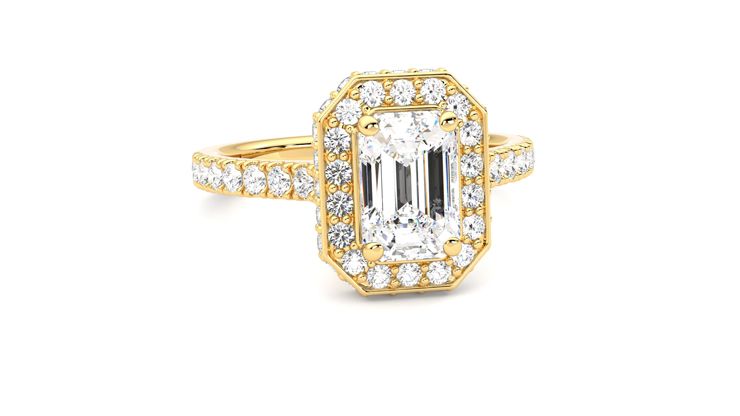 Taylor & Hart Elixir Emerald Engagement Ring 360 degree image 3