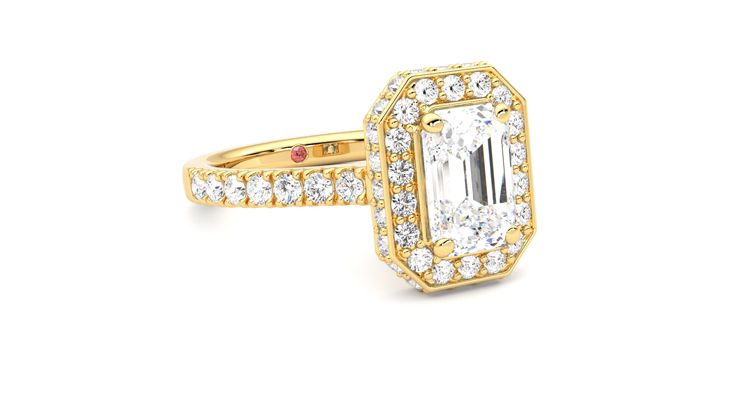 Taylor & Hart Elixir Emerald Engagement Ring 360 degree image 5
