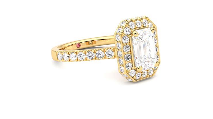 Taylor & Hart Elixir Emerald Engagement Ring 360 degree image 6