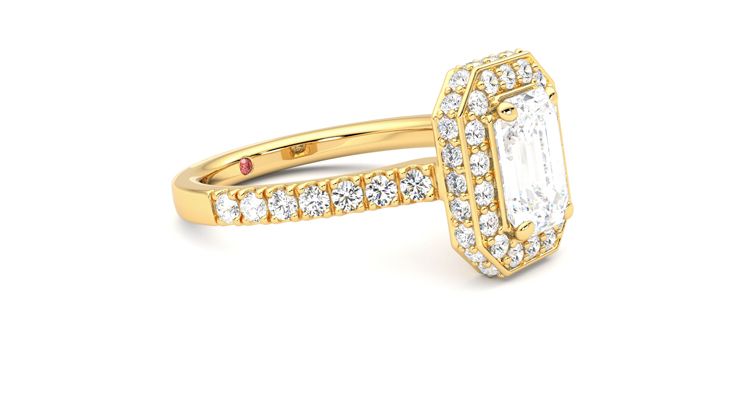 Taylor & Hart Elixir Emerald Engagement Ring 360 degree image 7