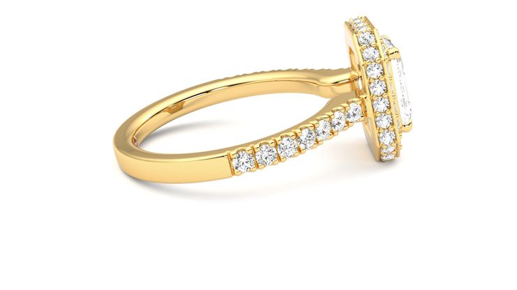 Taylor & Hart Elixir Emerald Engagement Ring 360 degree image 10
