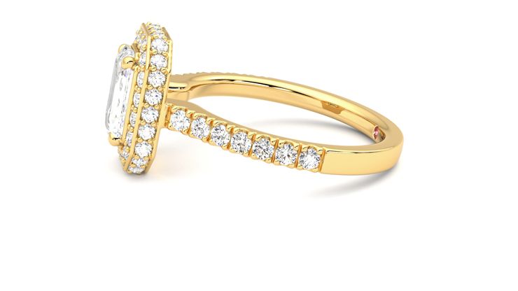 Taylor & Hart Elixir Emerald Engagement Ring 360 degree image 21
