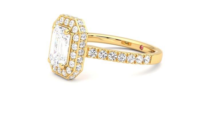 Taylor & Hart Elixir Emerald Engagement Ring 360 degree image 23