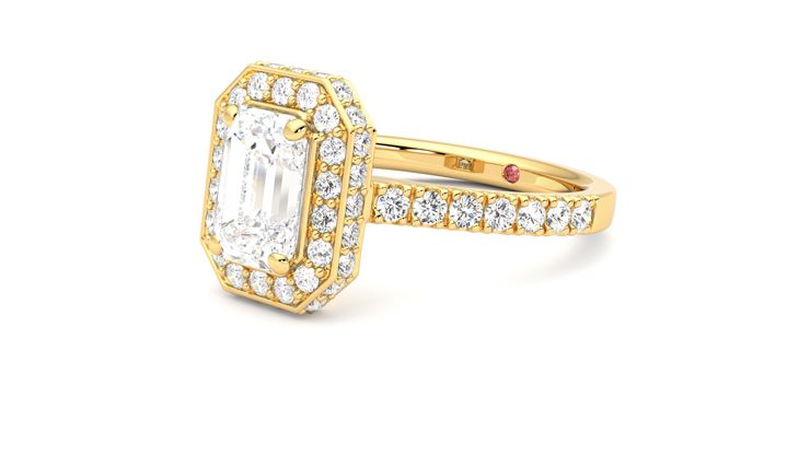Taylor & Hart Elixir Emerald Engagement Ring 360 degree image 24